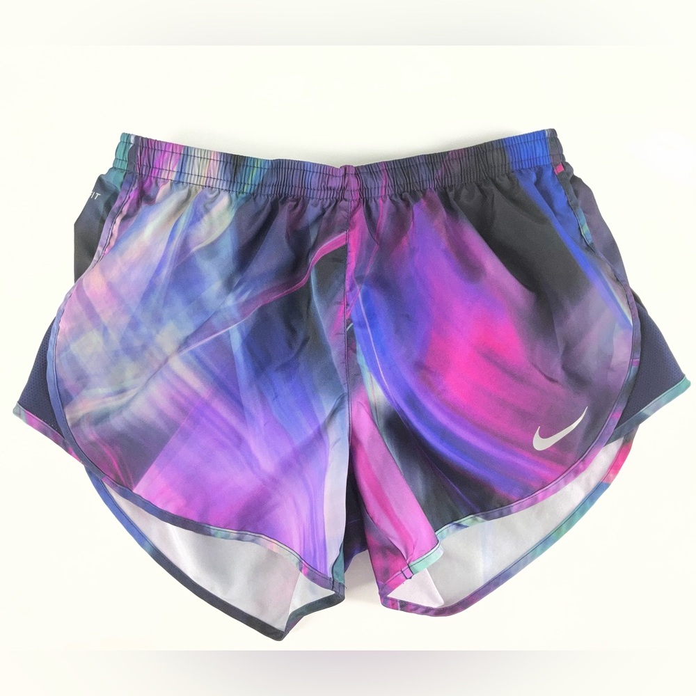 Nike Women's Dri-FIT Tempo Running Shorts Size Small Galaxy Watercolor